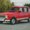 Red Renault 4 5D Diamond Painting