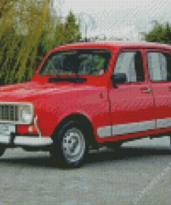 Red Renault 4 5D Diamond Painting