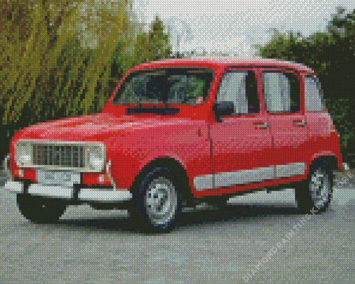 Red Renault 4 5D Diamond Painting