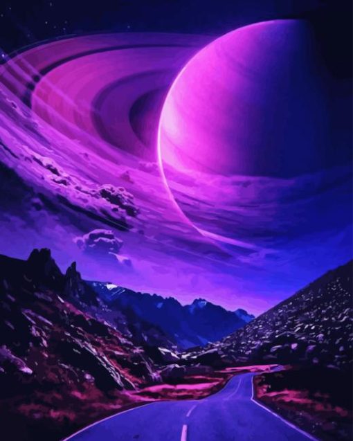 Road To Purple Planet 5D Diamond Painting