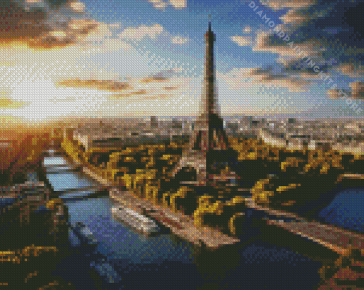 Seine River Eiffel Tower 5D Diamond Painting