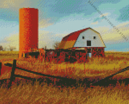 Silo And Barn 5D Diamond Painting