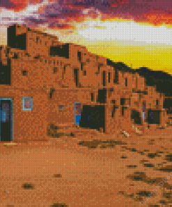 Sunset Over Taos Town 5D Diamond Painting