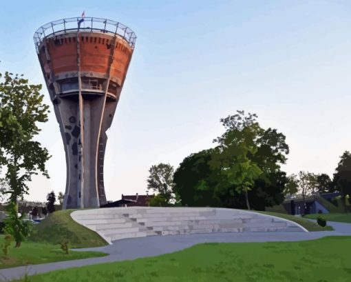 Vukovar Water Tower 5D Diamond Painting