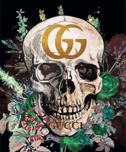 White Gucci Skull 5D Diamond Painting