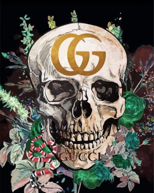 White Gucci Skull 5D Diamond Painting