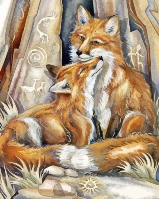 Wild Fox Couple 5D Diamond Painting