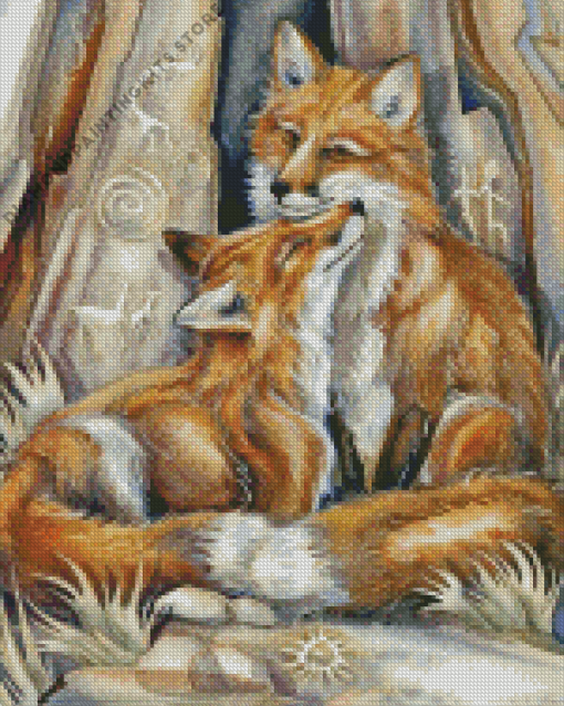 Wild Fox Couple 5D Diamond Painting