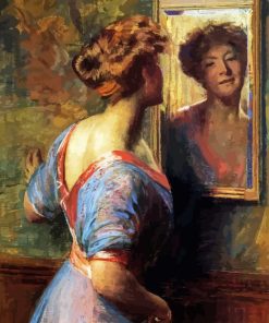 Young Woman in Mirror 5D Diamond Painting