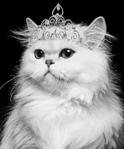 Black and White Queen Kitty 5D Diamond Painting