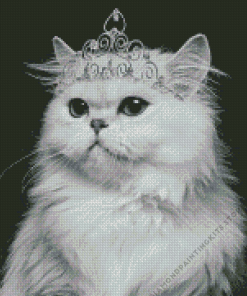 Black and White Queen Kitty 5D Diamond Painting