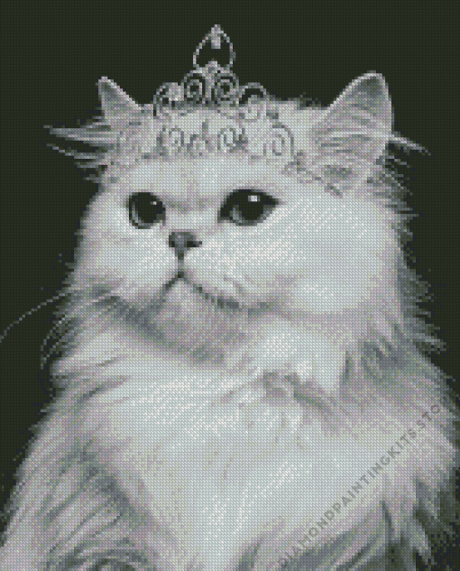 Black and White Queen Kitty 5D Diamond Painting