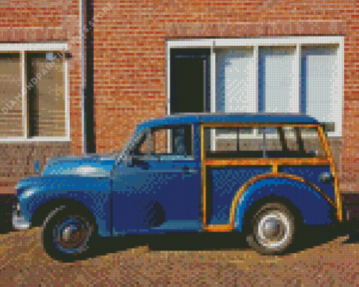 Blue Morris Car 5D Diamond Painting