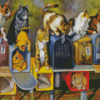 Cat on Mailboxes 5D Diamond Painting