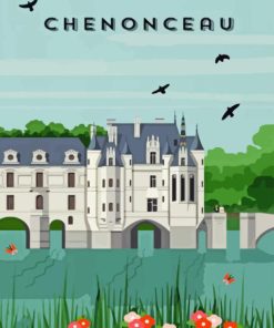 Chenonceau Poster 5D Diamond Painting