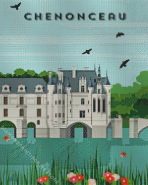 Chenonceau Poster 5D Diamond Painting