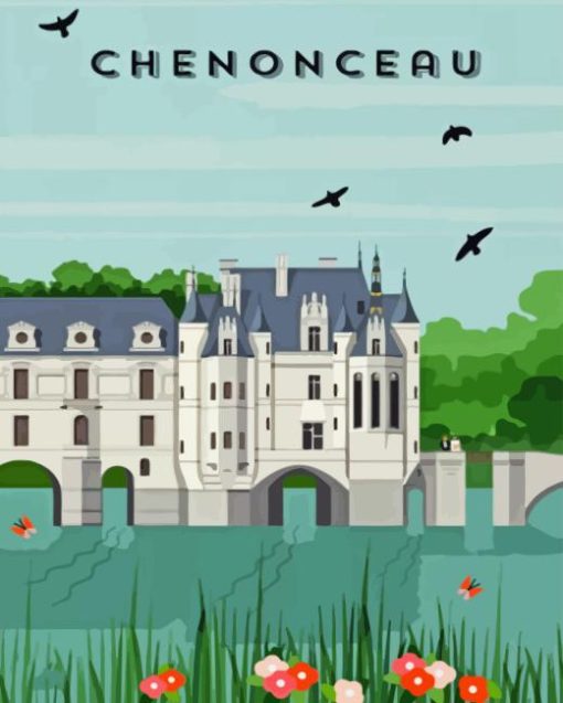 Chenonceau Poster 5D Diamond Painting