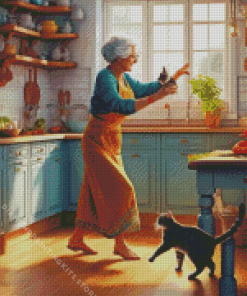 Old Lady Dancing 5D Diamond Painting