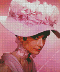 Lady in a Pink Hat 5D Diamond Painting