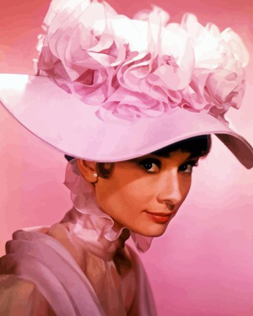 Lady in a Pink Hat 5D Diamond Painting