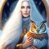 Lady With Owl 5D Diamond Painting