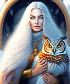 Lady With Owl 5D Diamond Painting