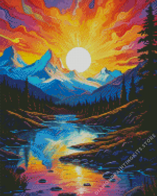 Trippy Sunset 5D Diamond Painting