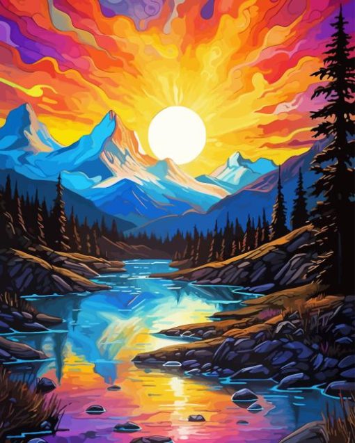 Trippy Sunset 5D Diamond Painting