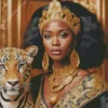 Afro Black Woman By Leopard 5D Diamond Painting
