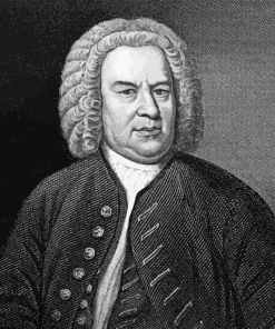 Black And White Johann Bach 5D Diamond Painting