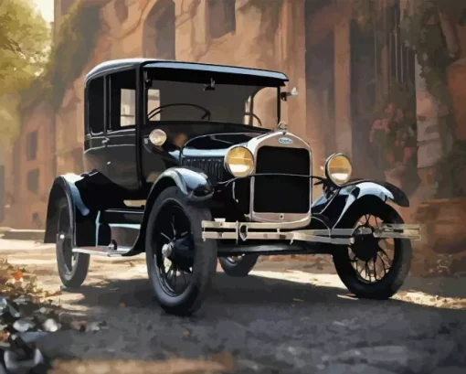 Black Model A Car 5D Diamond Painting