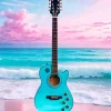 Blue Guitar In The Ocean 5D Diamond Painting