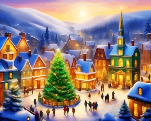 Christmas Village 5D Diamond Painting