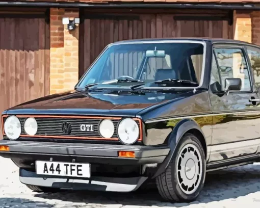 Classic Black Vw Golf Gti Car 5D Diamond Painting