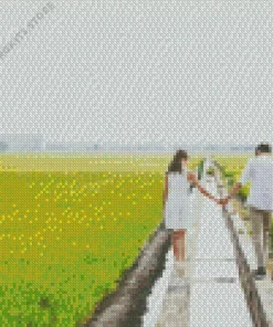 Couple In Sekinchan Padi Fields 5D Diamond Painting