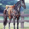 Dark Black Western Horse 5D Diamond Painting