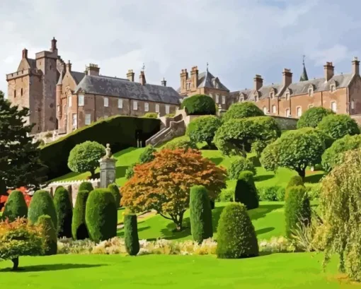 Drummond Castle Gardens Crieff 5D Diamond Painting