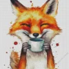 Fox With Coffee 5D Diamond Painting