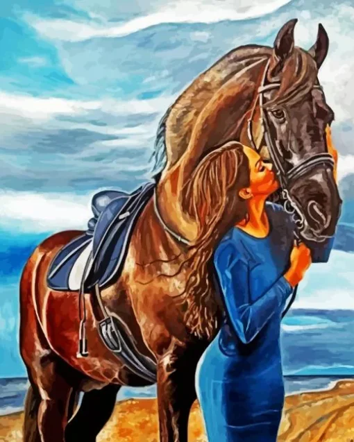 Lady And Horse 5D Diamond Painting