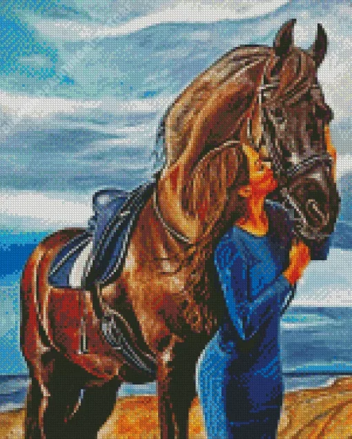 Lady And Horse 5D Diamond Painting