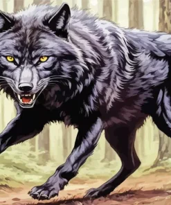 Mad Black Wolf Art 5D Diamond Painting