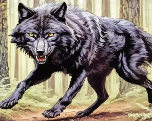 Mad Black Wolf Art 5D Diamond Painting