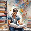 Man Reading A Book 5D Diamond Painting