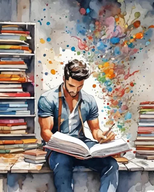 Man Reading A Book 5D Diamond Painting