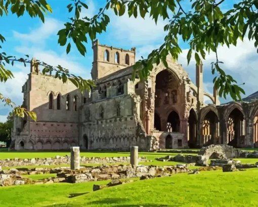 Melrose Abbey Scotland 5D Diamond Painting