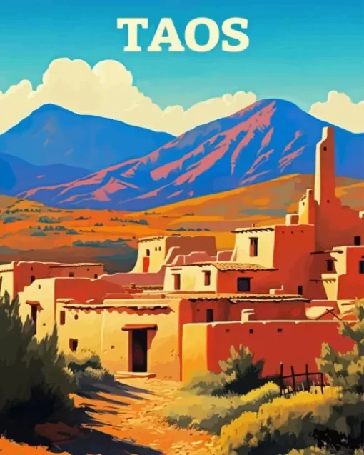 Mexico Taos Poster 5D Diamond Painting