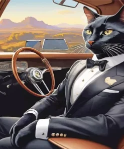 Mr Cat In Black Tie 5D Diamond Painting