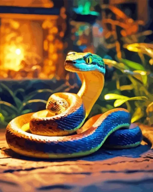 Mysterious Jungle Pit Viper 5D Diamond Painting