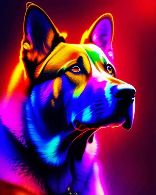 Neon Dog 5D Diamond Painting