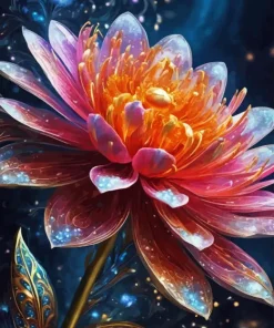 Pink Magical Flower 5D Diamond Painting